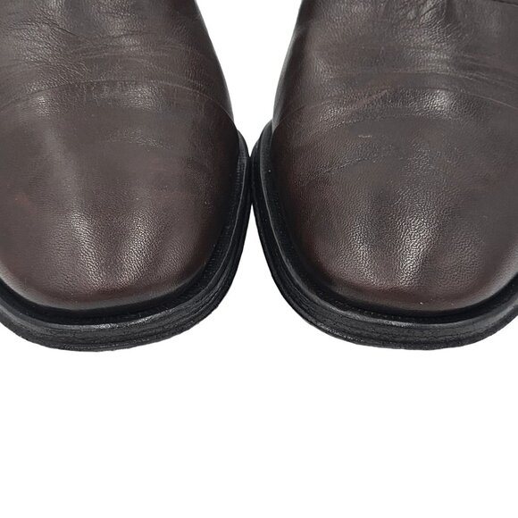 Bruno Magli Italy Men's size 6.5 Dress Shoes Brown Nappa Leather Cap-toe Oxfords - Picture 9 of 13